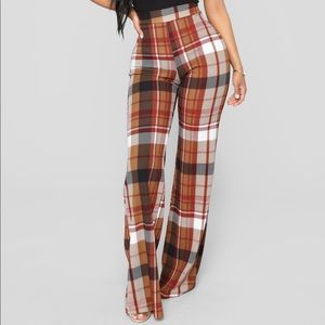Plaid flare pants